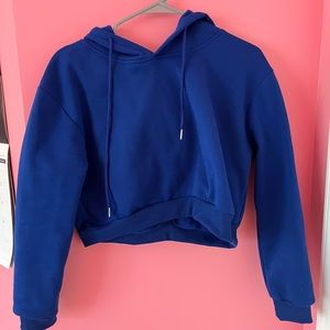 shein cropped blue hoodie